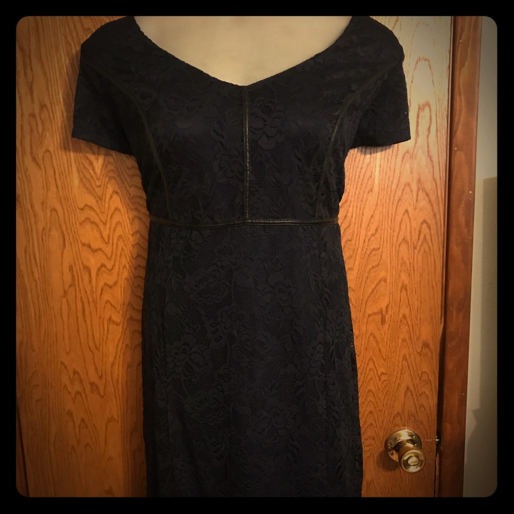 Torrid Navy Leather & Lace Sheath Dress 24/26 3x